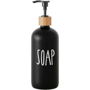 Dish Soap Dispenser for Kitchen Sink.Glass Hand Soap Dispenser, Modern Farmhouse Decor for Bathroom,Kitchen Sink Decor