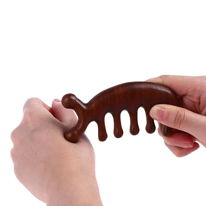 Wooden Five Tooth Massage Comb, Manual Massage Tool for Body & Head, Small Dolphin Meridian Massage Comb, Portable Massage Tool for Home & Travel, Relaxation Aid, Body Care