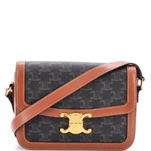 Pre-owned Celine Canvas Coated Shoulder Bags Triomphe Shoulder Bag Triomphe Coated Canvas Medium by Rebag