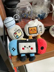 Cute Plush Fuzzy Keychain Set with Microwave, Water Dispenser & Game Console Designs, Perfect Gift for Summer Holidays Birthdays, Birthday Present