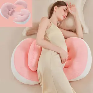 Adjustable Pregnancy Pillow, 30°/45° Ergonomic Support, Tencel Breathable Maternity Pillow for Back Pain Relief, Side Sleepers Detachable Crystal Velvet