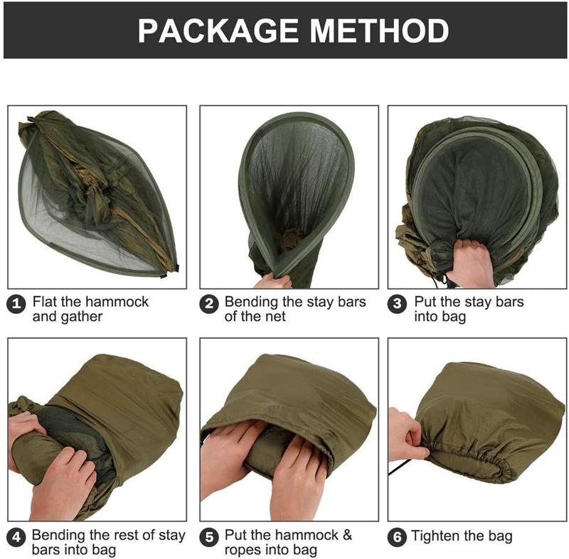 Portable outdoor camping hammock (9x5 feet): Comes with mosquito nets, supports automatic construction, and can be used as an outdoor shelter, suitable for family hiking, picnicking, backpacking, garden relaxation, and exploration