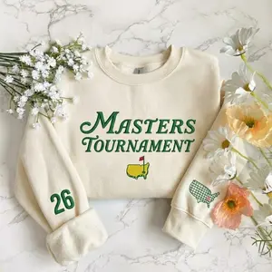 Masters Tournament 2026 Augusta Embroidered Shirt, Golf Tradition Embroidery Sweatshirt, Green Jacket Gift For Golfers, Sports Apparel Top