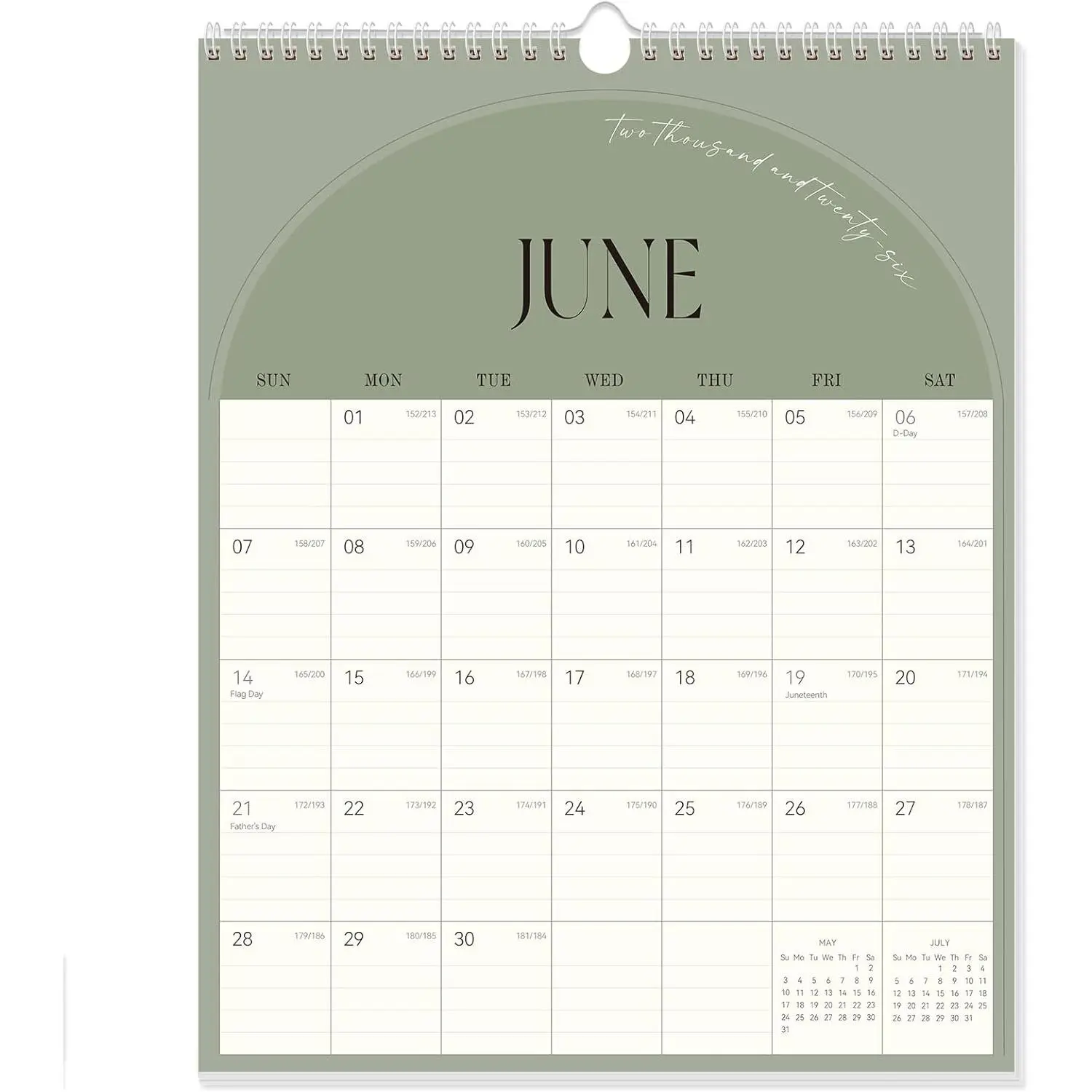 Wall Calendar 2026-2027, Vertical Wall Calendar 2026, Jun. 2026-Dec. 2027, 19-Month Paper Calendar Spiral Bound, Monthly Planner Wall for Office School  Easy Organizing, 14" X 11