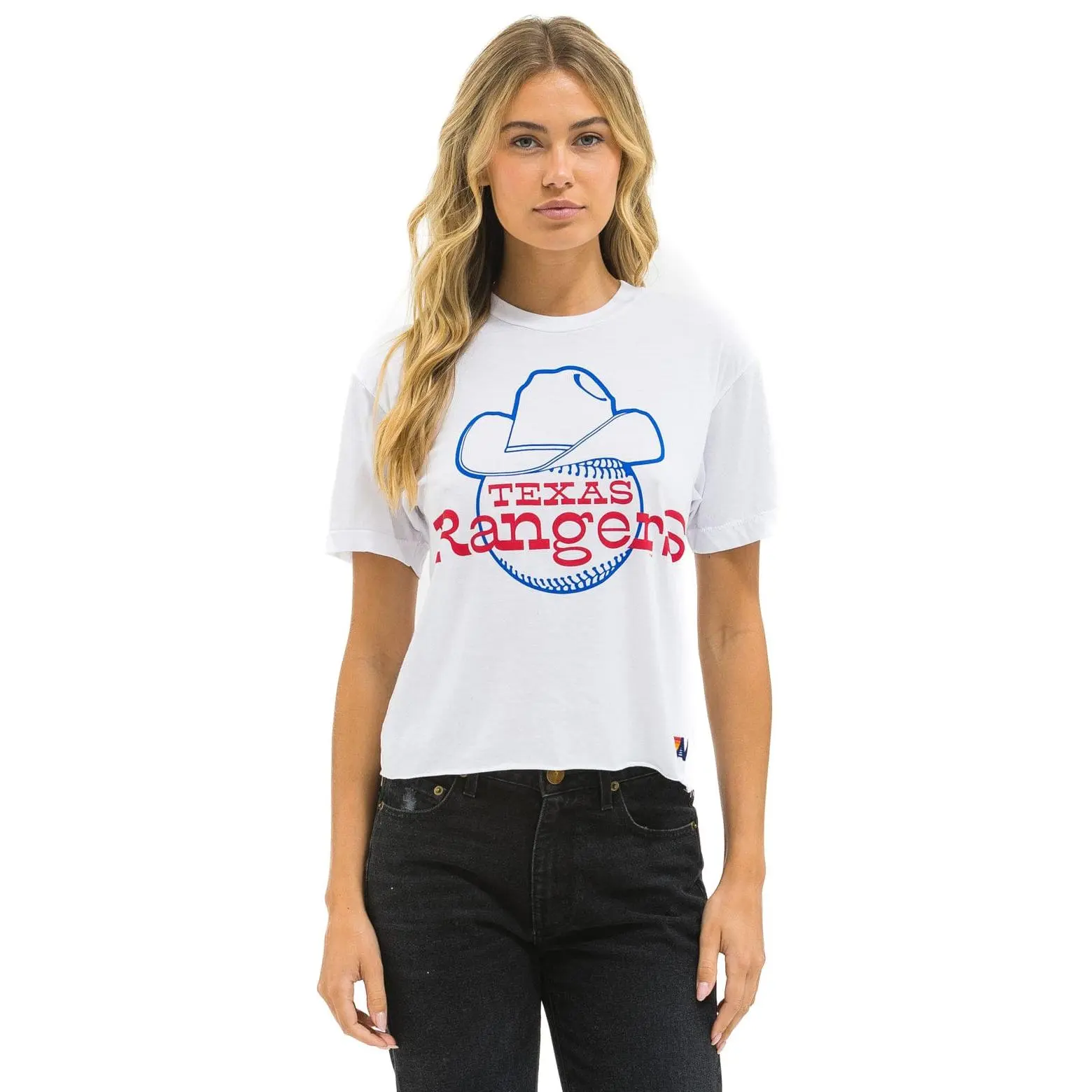 TEXAS RANGERS BOLT WOMEN'S BOYFRIEND TEE - WHITE