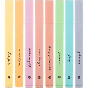 Bible Highlighters with Soft Chisel Tip, 8 Pack Assorted Colors No Bleed Quick Dry Pens, Cute Aesthetic Markers for Bible Study Journaling Supplies Accessories (Pastel)