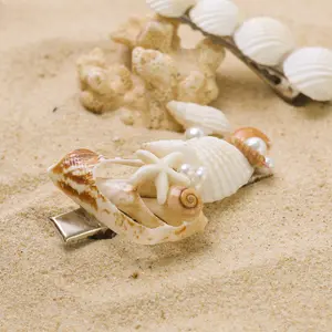 2PCS Seashell Hair Clip Set - Handmade Coastal Hair Accessories for Beach Days & Gifts