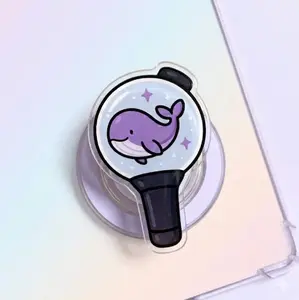 Purple Whale Phone Grip Magsafe, Cute Whale Phone Grip Holder, Purple Pastel Phone Holder, Cartoon Animal Kindle Grip, Gift for Girls Boys