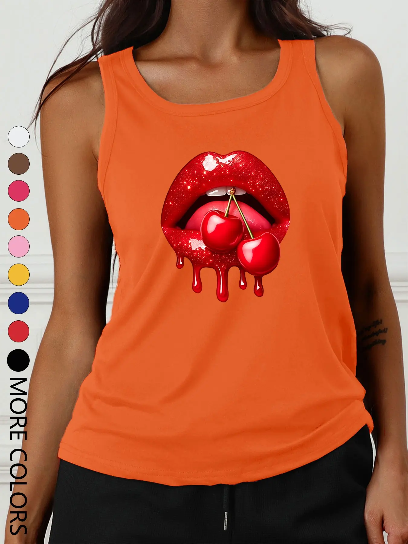 womens cherry tank too - TikTok Shop