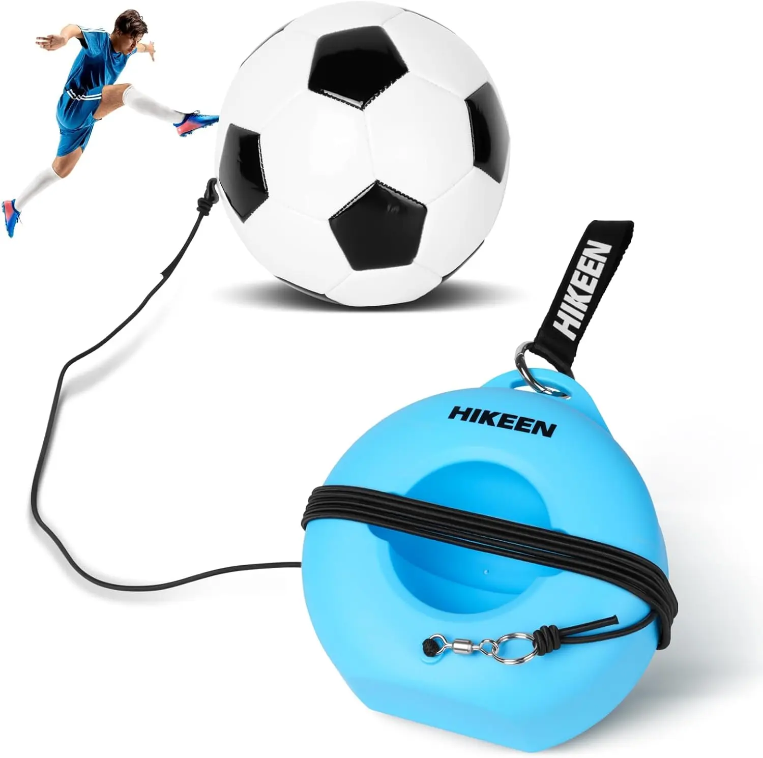 Soccer Training Set with Metal Base Portable Solo Trainer Equipment with Rebound Ball-Popular Soccer Gift,Socce Skills Practice Aid for Outdoors Indoor