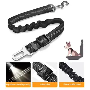 Car Seat Belt Dog Leash, Length Adjustable Pet Safety Leash, Car Safety Leash, Dog Traction Rope, Car Interior Accessories vehicle seatbelt harness affordable