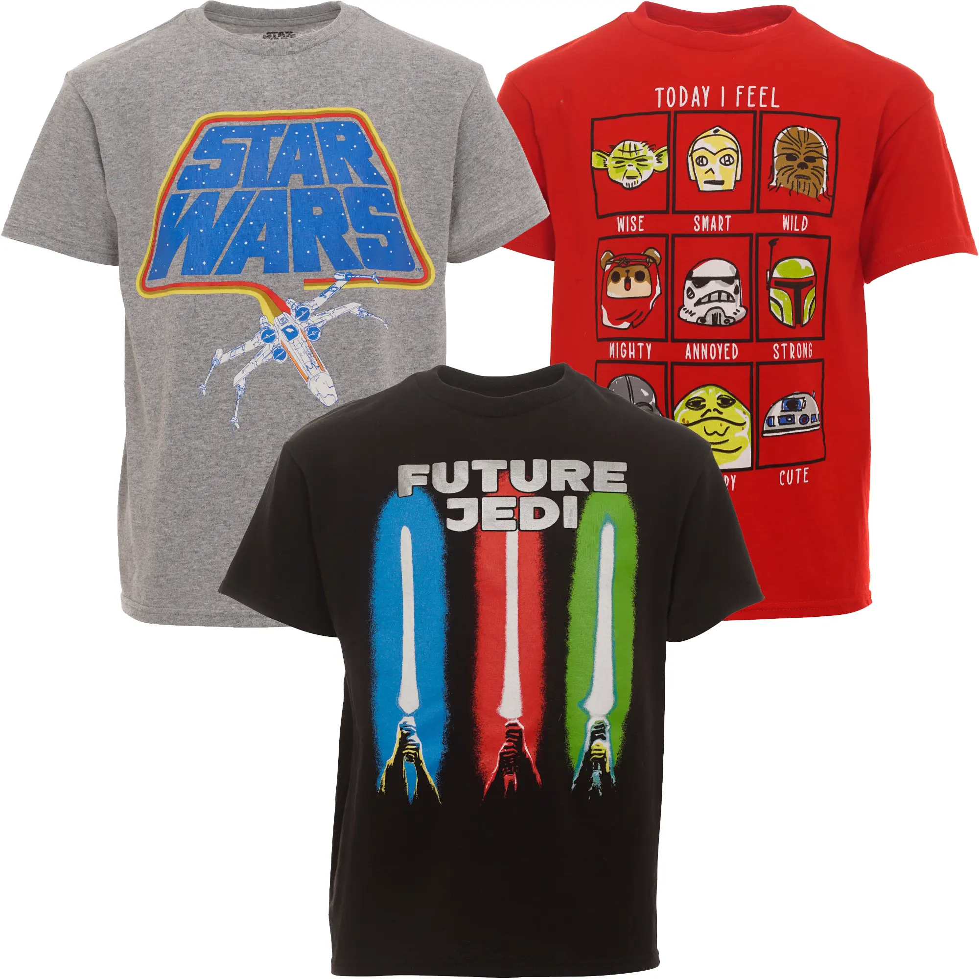 Star Wars Boys' 3-Pack Short Sleeve T-Shirts Toddler to Big Kid