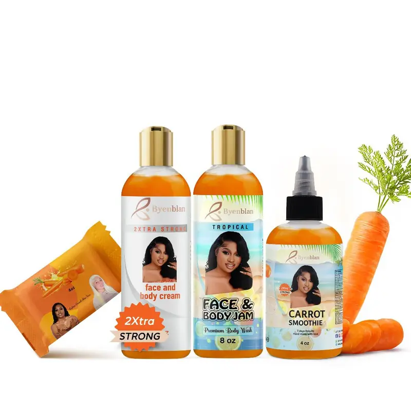 Glow boost Byenblan Carrot Face and Body Cream and the Body smoothies set
