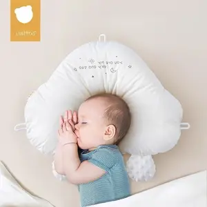 USBETTAS Baby Styling Pillow Cloud Breathable Newborn Baby 0 to 6 Months Correction Anti-Bias Head Pillow for Safe Sleep