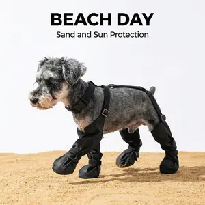 Waterproof Dog Boots (2-pack) for Small and Medium-sized Dogs – Adjustable Straps, Non-slip Sole, Easy-on and Off Paw Guards, Suitable for Rain, Snow, and Mud.