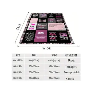 1pc Best Mimi Blankets Gifts Mimi From Grandchildren, Best Mimi Blankets From Grandchildren Mimi, Thanksgiving Mother's Day Birthday Gifts, Blankets Mimi From Grandchildren