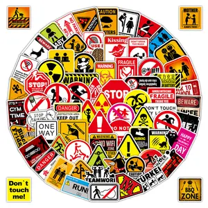 100 Pcs Standard Safety Warning Signs Stickers - Versatile Caution Labels for Construction & Public Areas