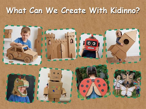KIDINNO Safe Power Cardboard Cutter with Safe Blade & Low-Voltage Operation, Eco-Friendly Red & Black Upcycled STEM/STEAM Toy for Kids, Screen-Free Fun, 3mm Max Cutting, Warm Noise Reminder, Halloween Gift Kids Love for DIY Engineering Projects, A Gift Ki
