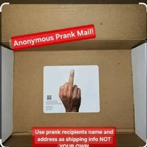 prank mail middle finger inside box