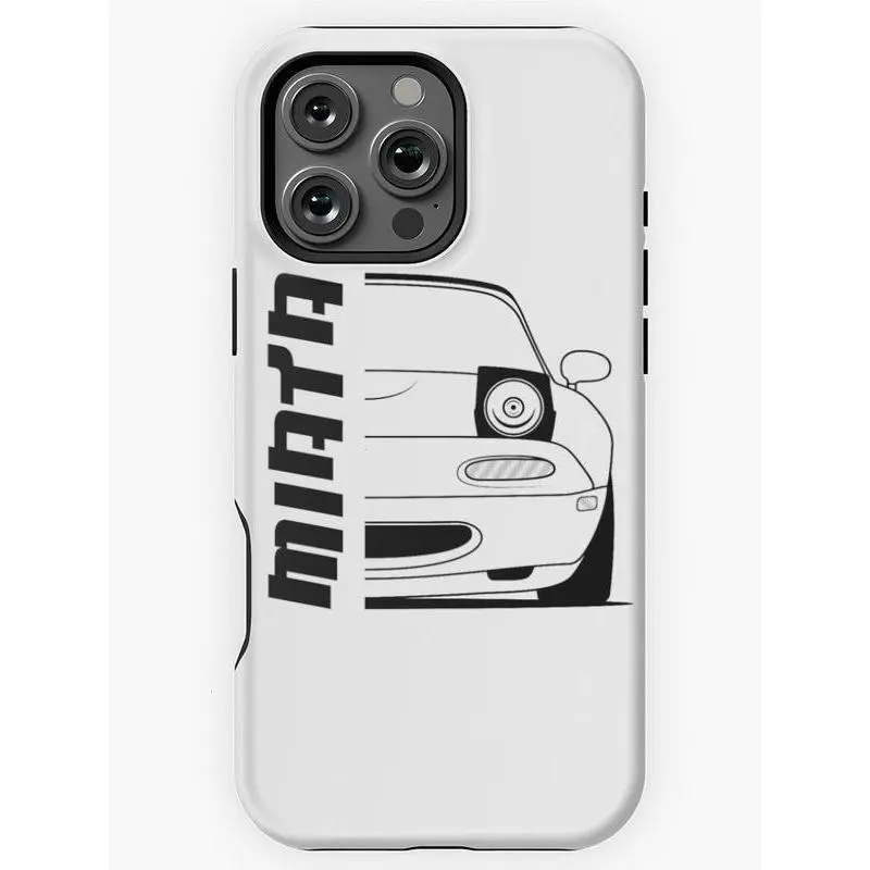 Unisex Mazda MX5 Miata NA Themed Dual Layer Polycarbonate-TPU Waterproof Phone Case with Protection, Camera Guard, Camera Cutout, Car & Vehicle Accessories Compatibility for iPhone 17,16,16 Plus,15 Pro,14,13,12,11,8,XR,Mini,Pro Max