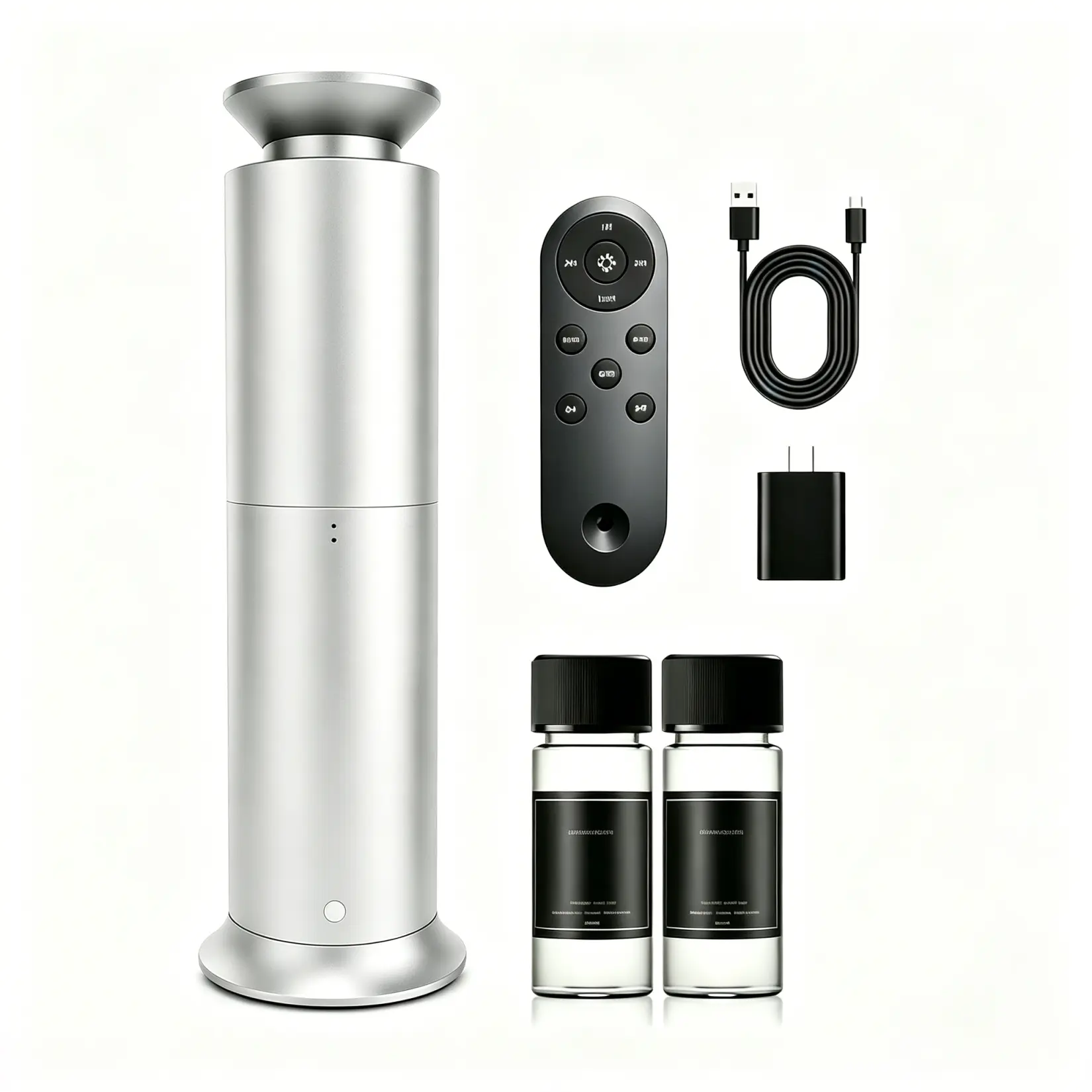 Scentimental Air Waterless Aroma Diffuser Kit - Wireless Rechargeable Fragrance Machine, Pure Oil Atomizer, Long-Lasting Home Scent, 2 Premium 30ml Hotel Spa Luxury Oil Diffuser Refills