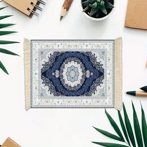 Vintage Carpet Mouse Pad, Persian Style Mini Woven Mouse Pad with Tassel Decor, Bohemian Style, Laptop Mouse Pad, Home Office Desk Decoration