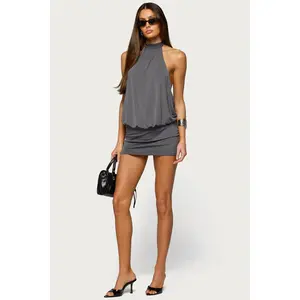 Saraya Backless High Neck Mini Dress