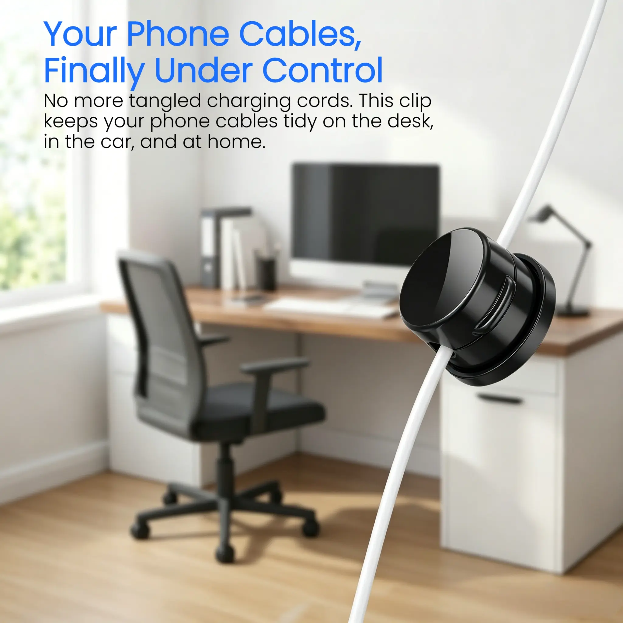 6 Pcs Magnetic Cable Organizer Clips - 360° Rotatable Cord Holder, Adhesive Wire Keeper for Desk/Car/Home, Tidy Cable Management for Gamers & Office Workers-YY0