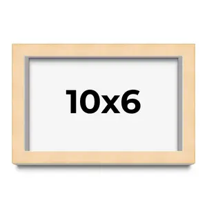 10x6 Solid Wood Picture Frame with UV-Resistant Acrylic & Acid-Free Backing, Available in 6 Finishes: Matte Black, Matte White, Metallic Bronze, Silver, Natural Wood Grain & Mahogany