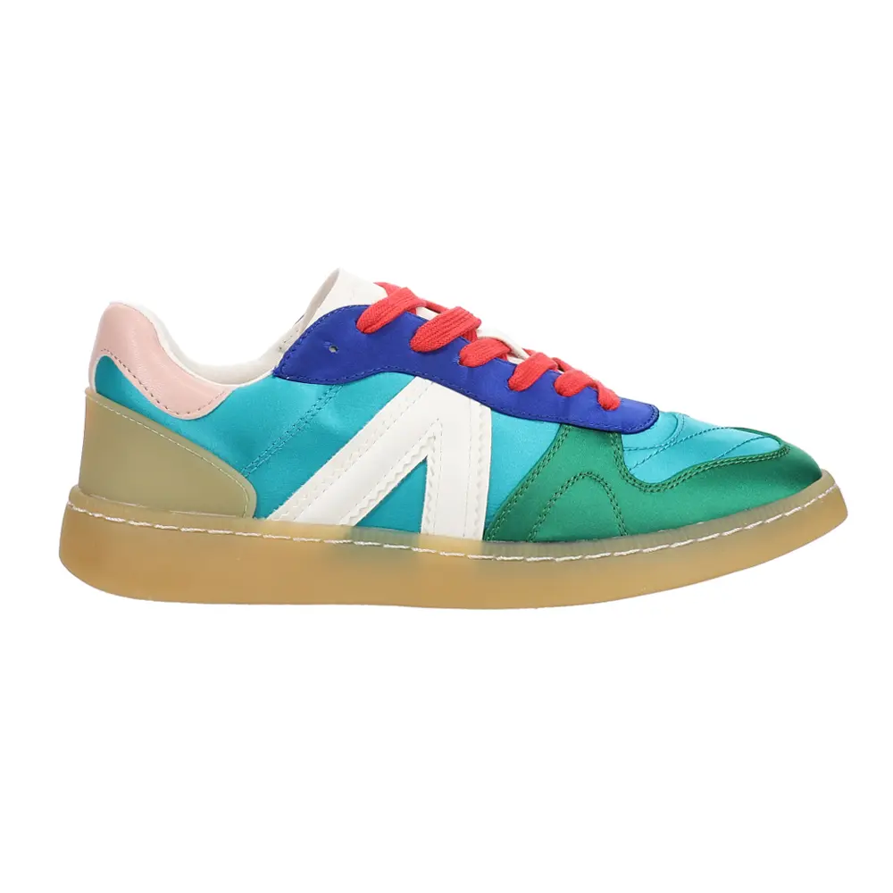 MIA Womens Vesta Metallic Lace Up Sneakers Shoes Casual - Blue, Green