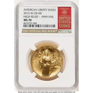 Modern Bullion Coins (2015-W G$100 American Liberty High Relief Red Book)