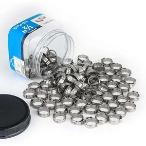 (Pack of 100)  1/2-inch Stainless Steel Pex Cinch Clamp Rings for Pex Tubing Pipes,(CLAMP016)