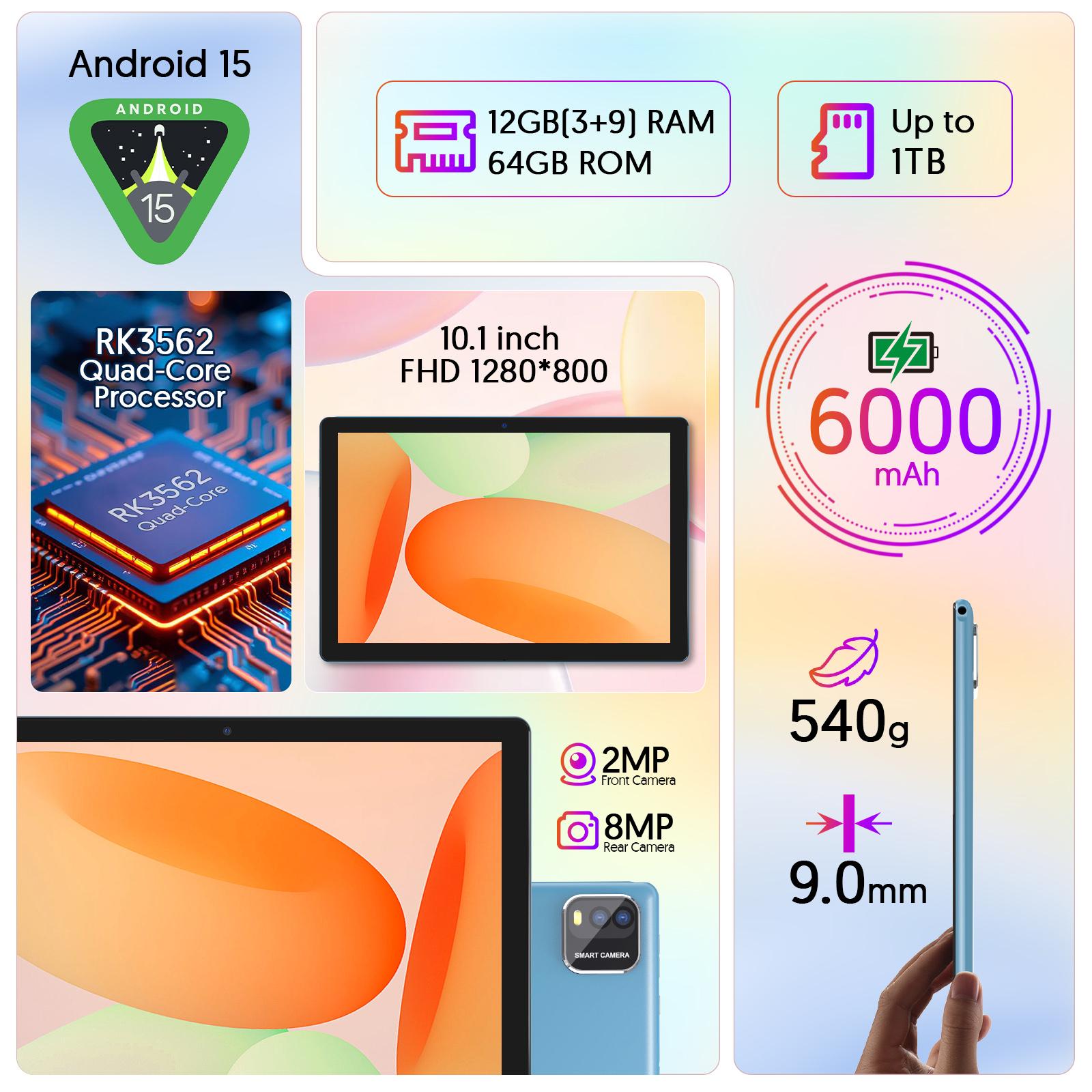 2026 10.1-inch Android 16 2-in-1 Tablet, 32GB ROM + Expandable Storage, 5G WiFi, Portable Device, Dual Camera, Ideal for School, Work, and as a Valentine’s Day Gift