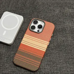 2026 New Luxury Kevlar Carbon Fiber Magnetic Phone Case for iPhone 17 Pro Max 17 16 Pro Max 16 15 Pro Max 15 14 13, Premium Hard PC Material, Strong MagSafe Compatible, Skin-Friendly Frosted Touch, Shockproof Anti-Drop Anti-Scratch Anti-Fingerprint Slim