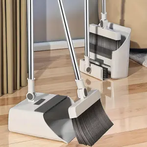 3-in-1 folding multifunction magic broom sweeper with dustpan set & floor brush | 2-in-1 household cleaning tool set with long stainless steel handle, efficient cleaning, flexible design, quick dust removal, good for home and office cleaning