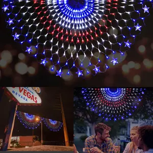 American Fan Flag Lights: Outdoor Patriotic Ornaments for Christmas, Patriot Day, Labor Day, Thanksgiving, Holiday Gift, USA Flag Lights Decor Decoration