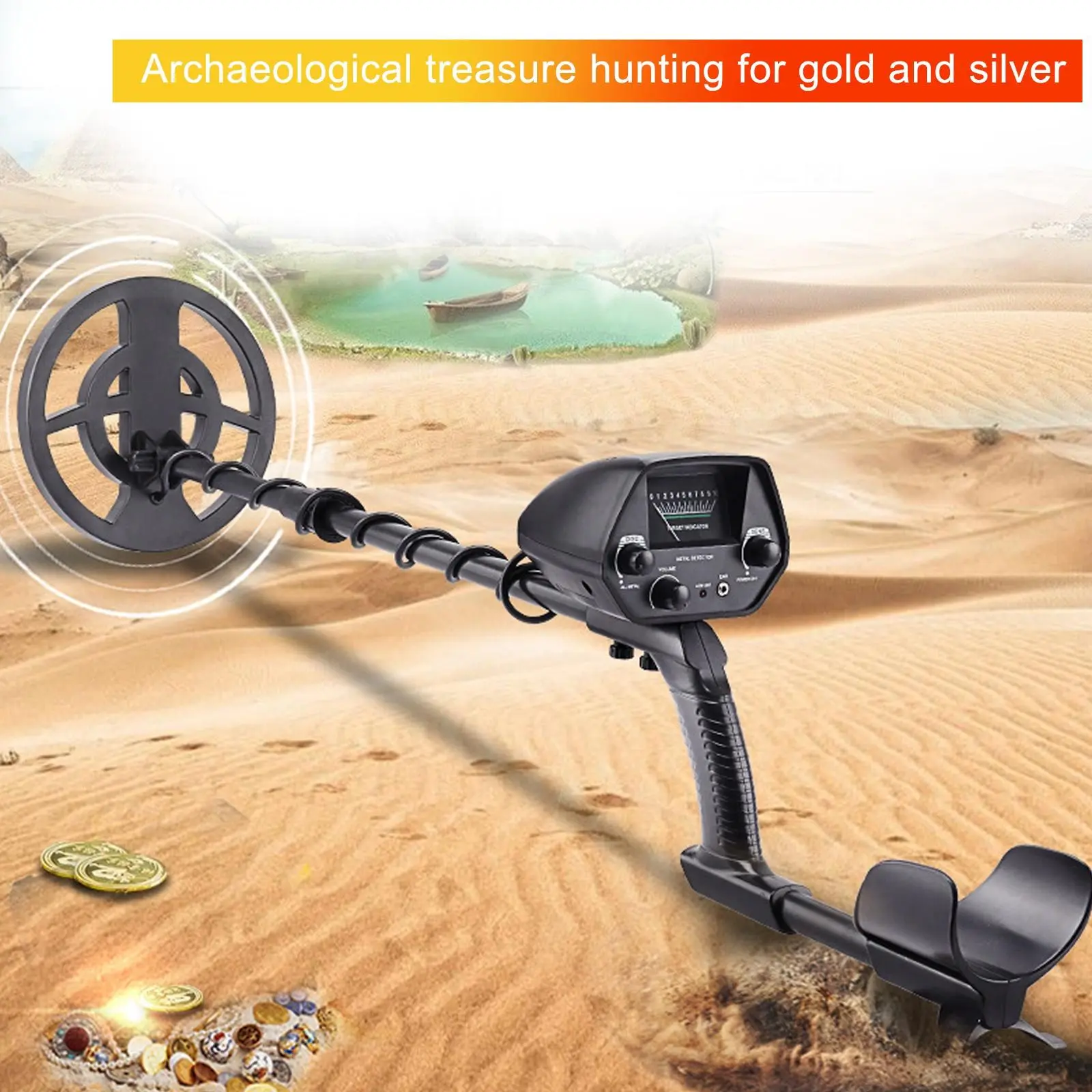Outdoor Essential Metal Detector Adults High Accuracy LCD Display Waterproof Coil Deep Search Gold Finder Beach Relic Hunter Fathers Day Gift