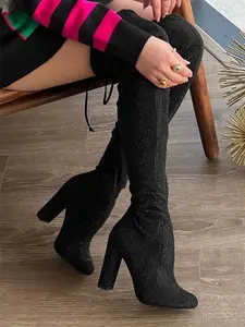 WOMENS RHINESTONES OVER THE KNEE BOOTS Shoe Girl