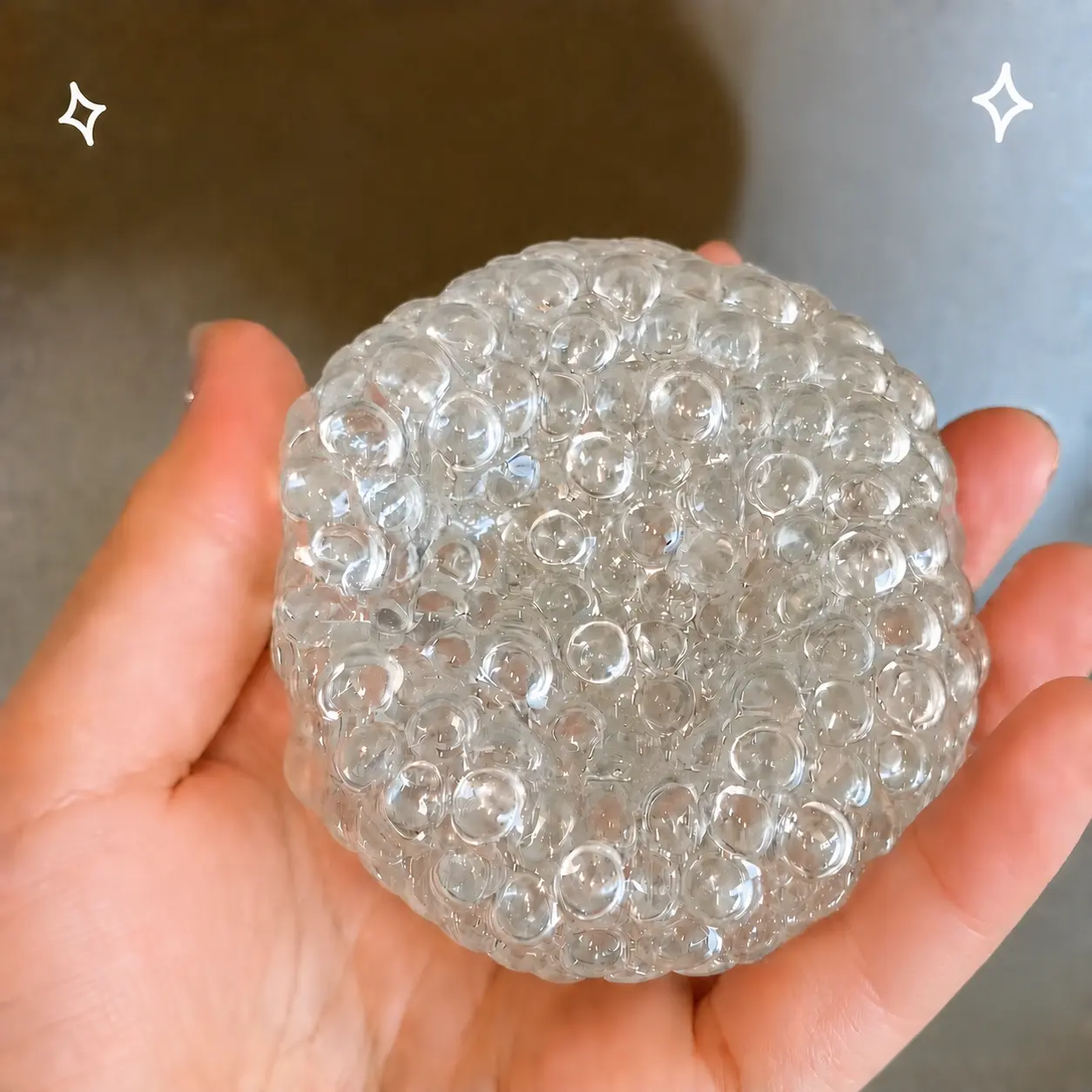 Crystal Clear Pearl Squishy Toy, Soft ASMR Sensory Fidget Toy, Moldable Squeeze Ball for Stress Relief