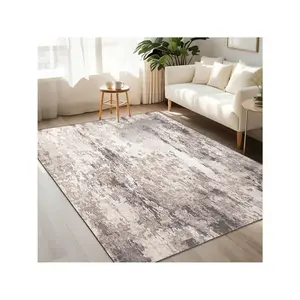 Brown-5*7 feet  Faux Wool Modern Abstract Area Rug Machine Washable Non Slip Non Shedding Stain Resistant Low Pile Ultra Soft&Thin Pet Friendly Perfect For Living Room Bedroom Kitchen Dining Room Laundry Room Bathroom Kids' Room