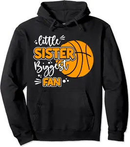 Little Sister Biggest Fan Basketball, Basketball Girl Pullover Hoodie - Samueljohn Shop 87B09G4LN7PH