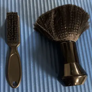2pcs Haircut Brush, Soft Neck Duster Brush With Handle, Oil Head Brush, Cleaning Broken Hair Sweeper, Men's Hairdressing Tool For Home And Salon