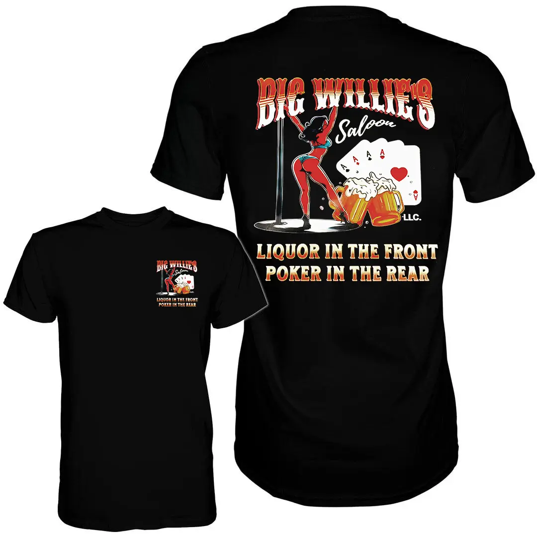 Big Willie's Saloon Unisex Cotton Short-Sleeve T-Shirt, Casual Sports & Outdoor Apparel, Sports Top
