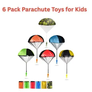 6 Pack Parachute Toys for Kids – Tangle-Free Outdoor Parachute Men Toys for Boys & Girls Ages 4-12, Fun Throwing Toys for Backyard Play, Party Favors & 2025 Holiday Gift List