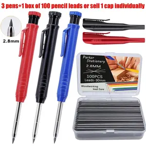 2.8mm Woodworking Pencil Set, Convenient Storage , HB Lead,  Ideal for Architects/ Hole Drilling Tool Pen Users/ Carpenters (Carpenter Drawing)