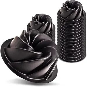25-piece Mini Grooved Tube-shaped Flat-bottomed Pan Cake Pan, 4inch Carbon Steel Mini Pudding Mold Flat-bottomed Pan, Non-stick Reusable Tube-shaped Oven Baking Mold Suitable for Cupcakes, Bread