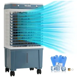 VEVOR Evaporative Cooler, 1400 CFM Air Cooler, 84 Oscillating Swamp Cooler, 5 Gal Portable Air Cooler for 550 Sq. ft with 3 Speeds Adjustable Control, Indoor Outdoor Use, FCC Listed