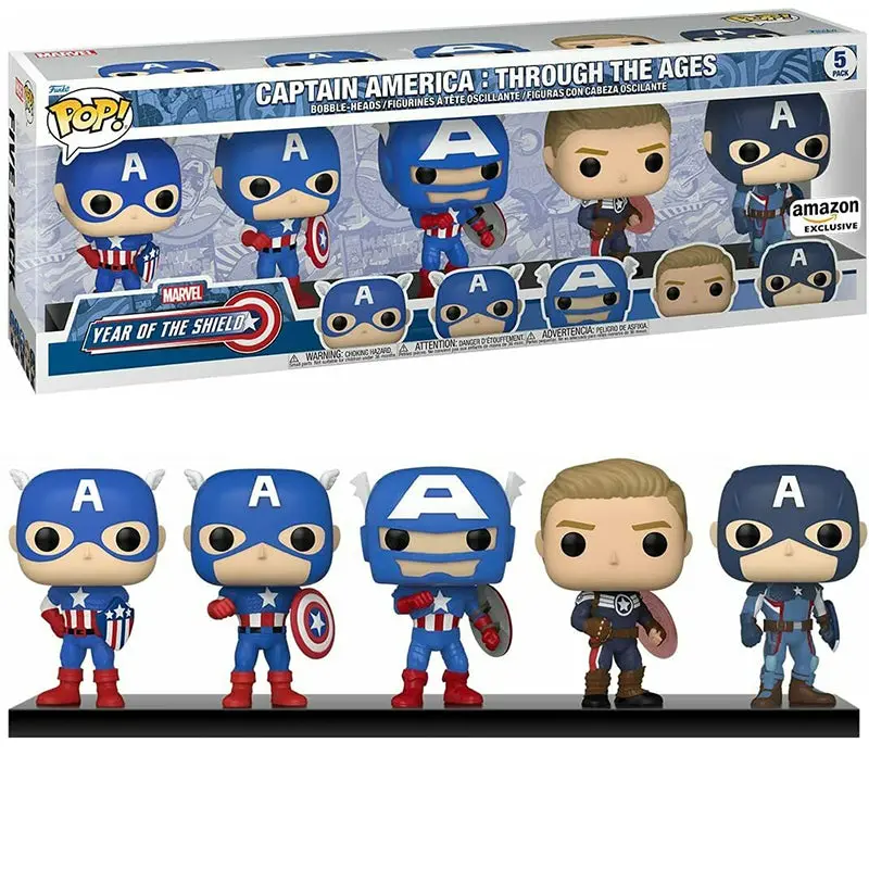 Funko Pop! Captain America : Through the Ages 5-Pack - Amazon Exclusive Vinyl Figure