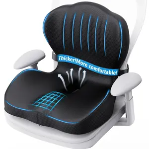 Benazcap Memory Foam Seat Cushion with Lumbar Support Pillow for Office Chair Car & Gaming Seat Wheelchair Ergonomic Design for Sciatica Tailbone Pressure Relief Black