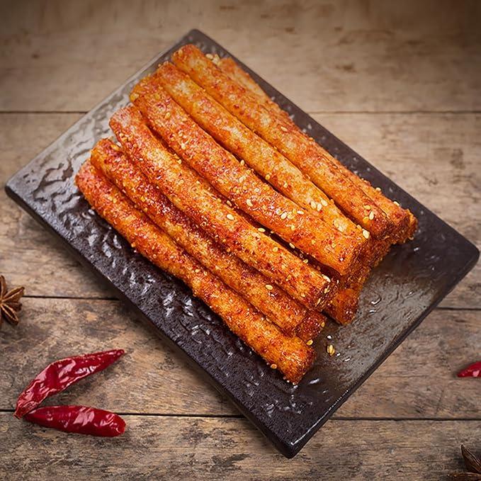 Spicy Strips 3 Packs Latiao Spicy Gluten Classic Chinese Special Snack Food, Vegan, , , 68g/2.39 Ounces per Pack (Pack of 3)